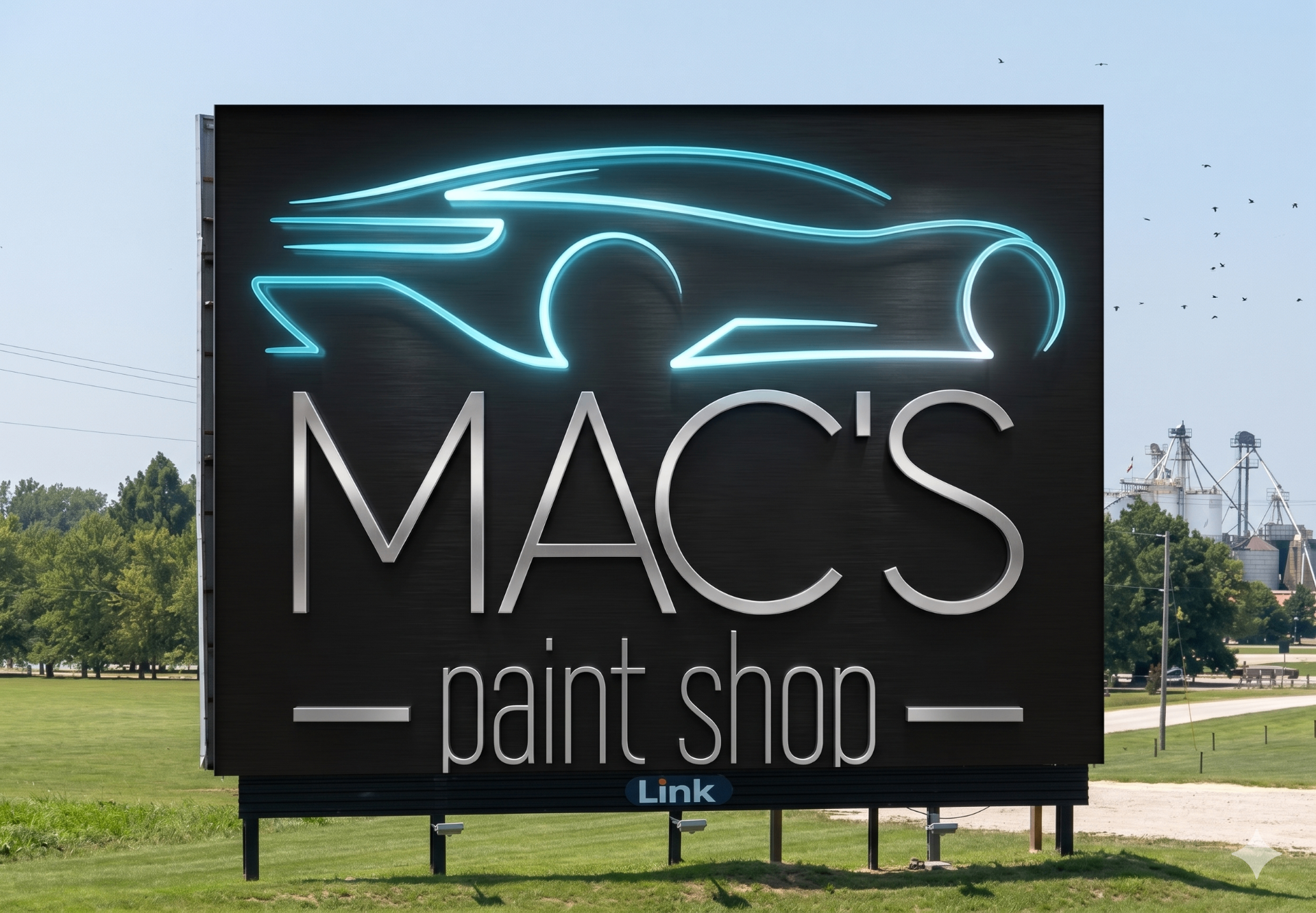 Mac's Paint Shop billboard sign